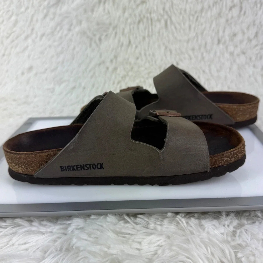 Birkenstock Arizona Olive Gray Copper Buckle Sandals EU 35